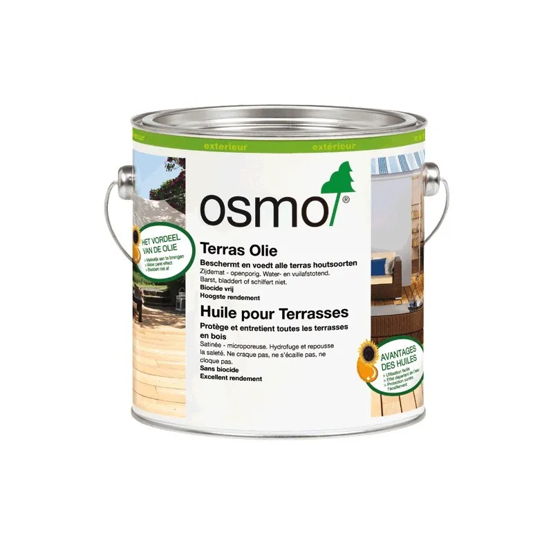 Huile naturelle écologique pour terrasses en bois Osmo