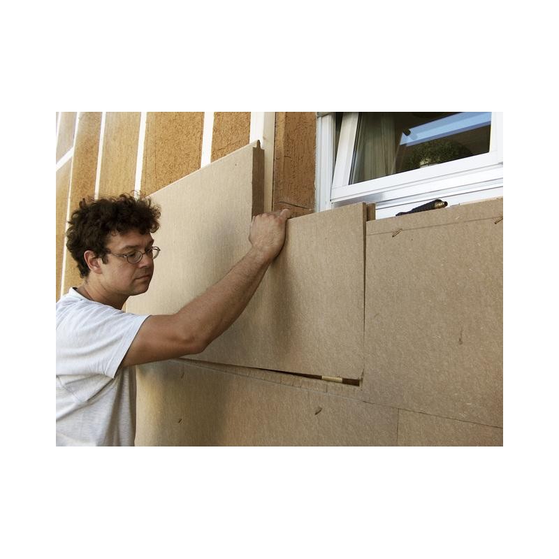 Steico Intégral 60mm isolant pare-pluie et support d'enduit pour le sarking ossature bois et murs maçonnés