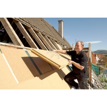 Steico Intégral 120mm isolant pare-pluie et support d'enduit pour le sarking ossature bois et murs maçonnés