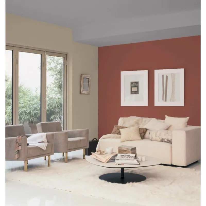 Avoine Peinture Murale Mat Lavable écologique naturelle biosourcée Galtane Syl In salon séjour