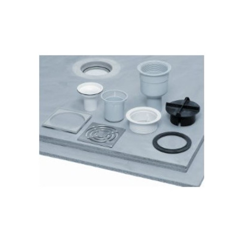 Bonde verticale d'évacuation pour sol PVC 115 x 115mm