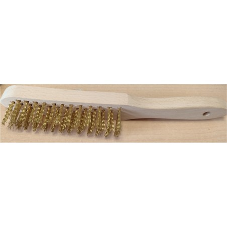 10 Brosses Rondes En Laiton – Manche En Bois, 69 Pouces, Pour Nettoyage Doux Des Métaux