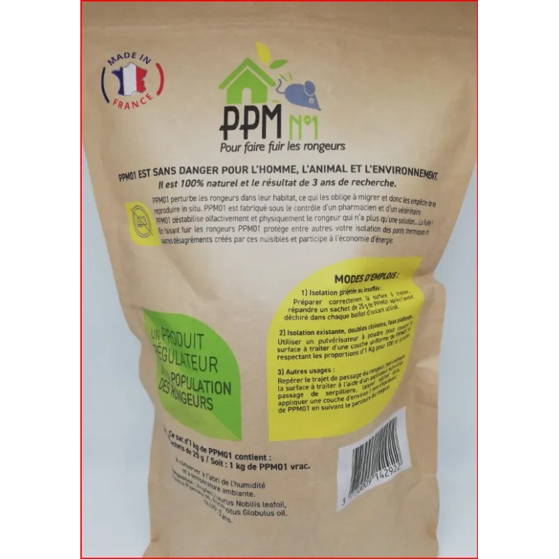 Répulsif rongeurs PPM : 40 sachets de 25 g