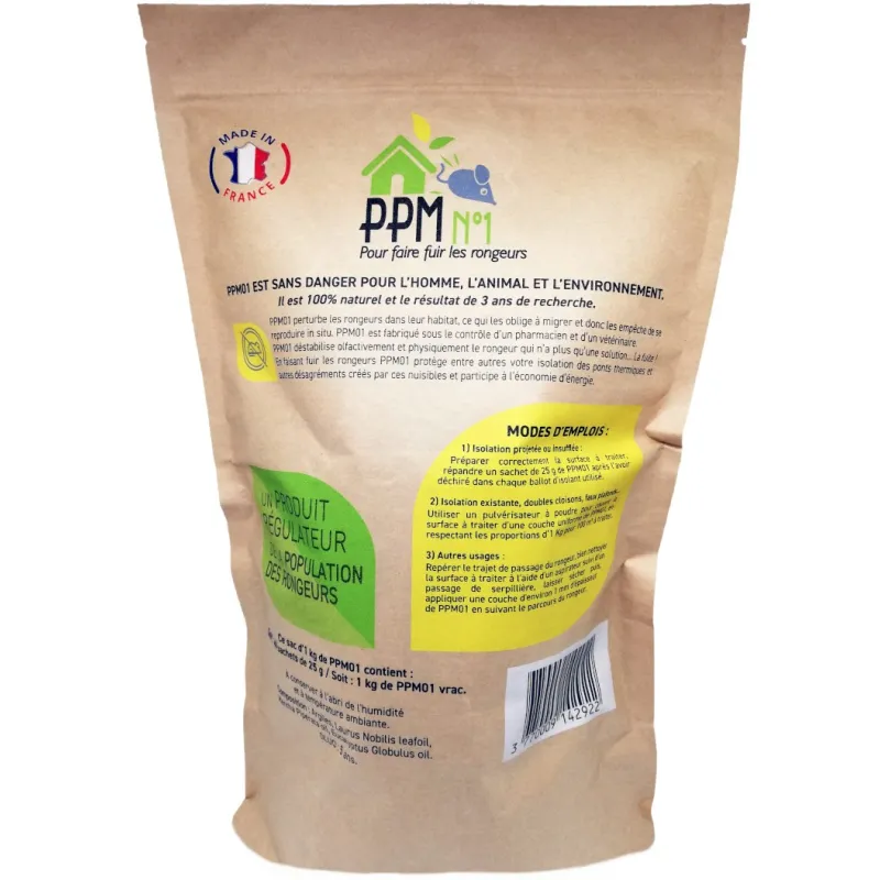 Répulsif rongeurs PPM : 40 sachets de 25 g