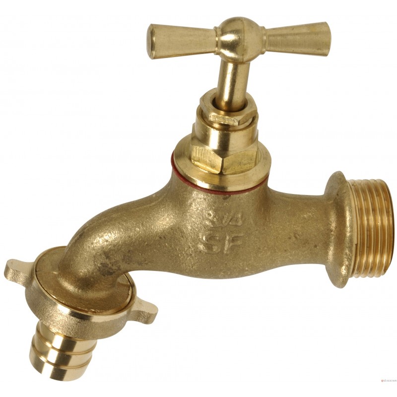 Robinet 3/4" de puisage laiton pour cuve de récupération eau de pluie