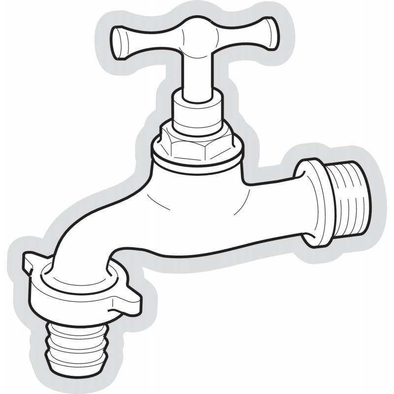 Robinet 3/4" de puisage laiton pour cuve de récupération eau de pluie