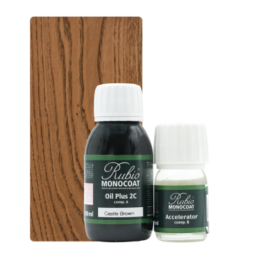 Oil+2C Castle Brown (Chêne Ciré Fumé) Rubio Monocoat
