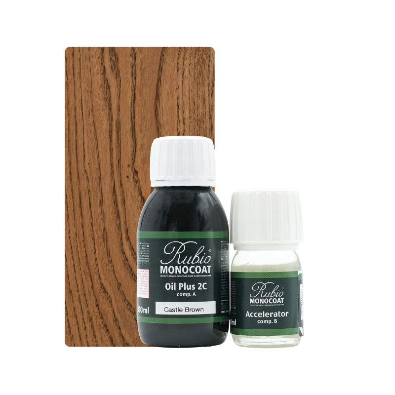 Oil+2C Castle Brown (Chêne Ciré Fumé) Rubio Monocoat