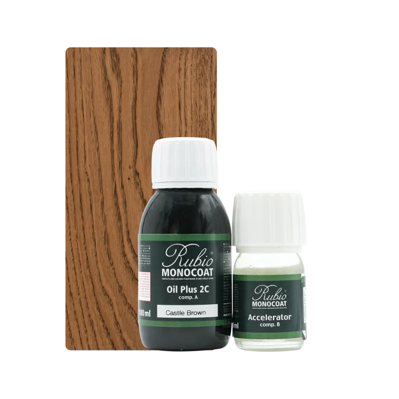 Oil+2C Castle Brown (Chêne Ciré Fumé) Rubio Monocoat