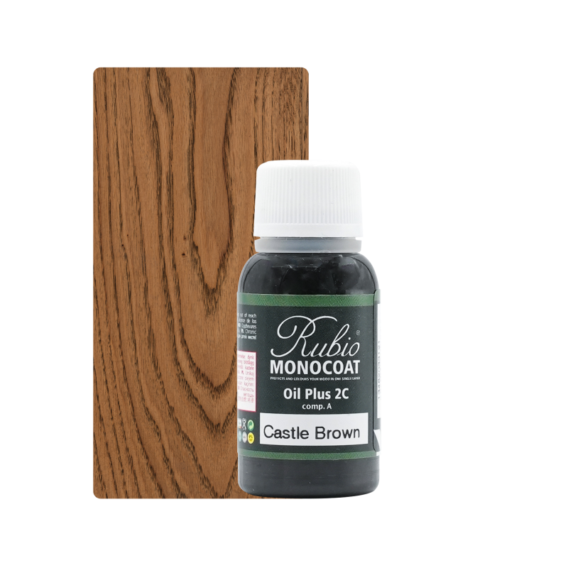 Oil+2C Castle Brown (Chêne Ciré Fumé) Rubio Monocoat