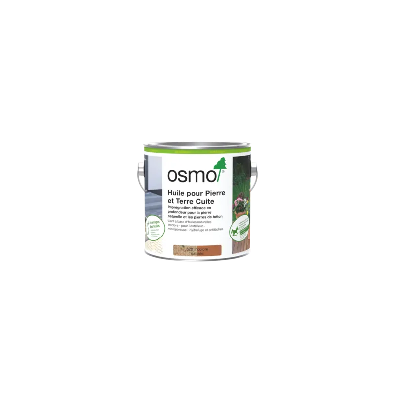 Huile pour Pierre et Terre Cuite Osmo 2,5 L - 620 Incolore Satinée