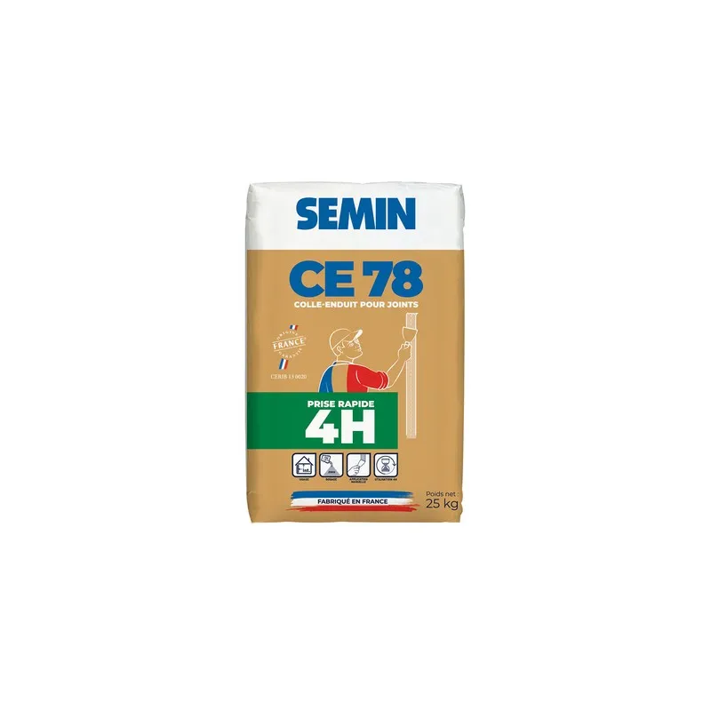 CE 78 Rapide 4H - Enduit pour joints de plaques de plâtre